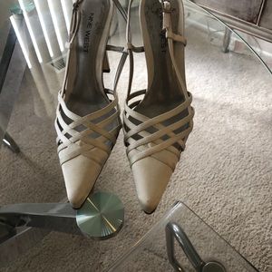 Vintage White Satin Heels